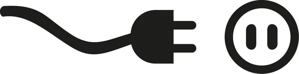 Plug con icono de zócalo — Vector de stock
