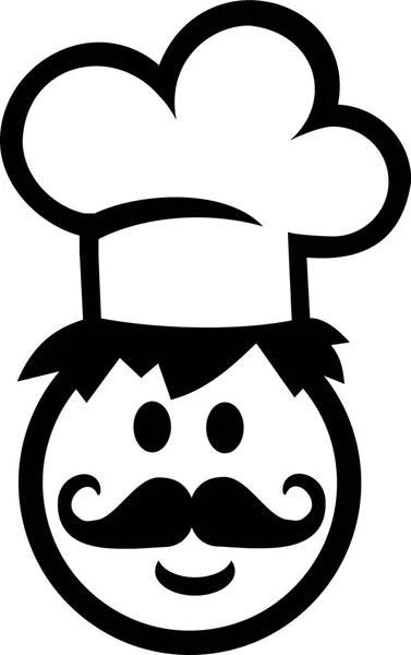 厨师厨师笑脸与厨师的帽子 — 图库矢量图片