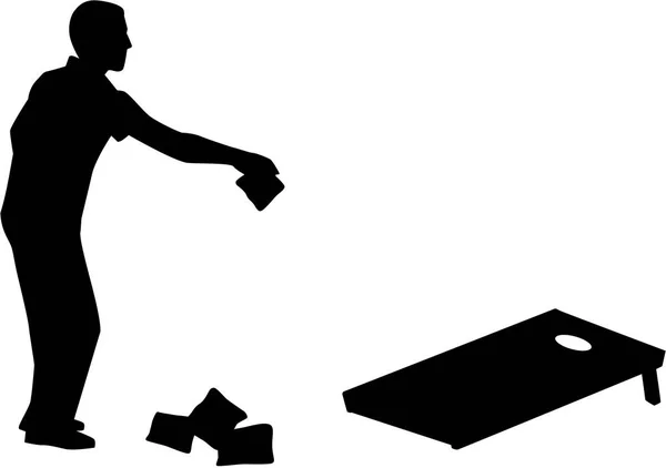 Adam oyun Cornhole oyun siluet