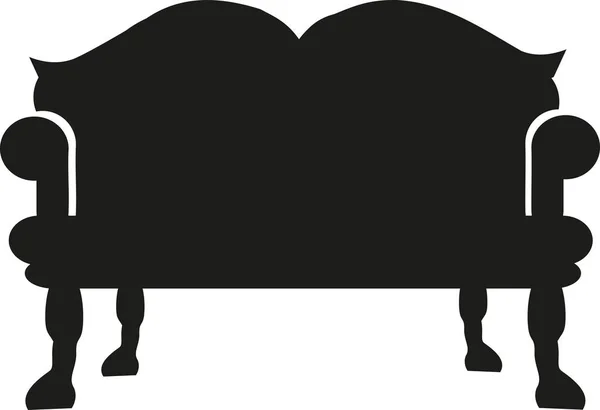 Силуэт винтажного дивана — стоковый вектор