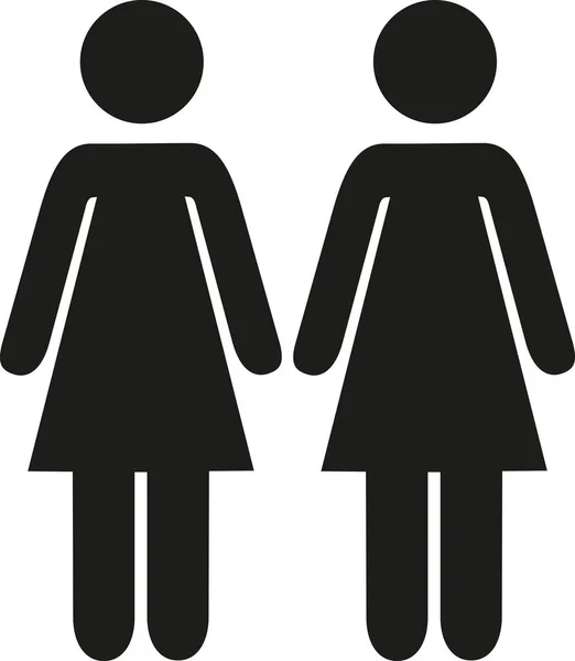 对夫妇的两个女人-女同性恋图标 — 图库矢量图片