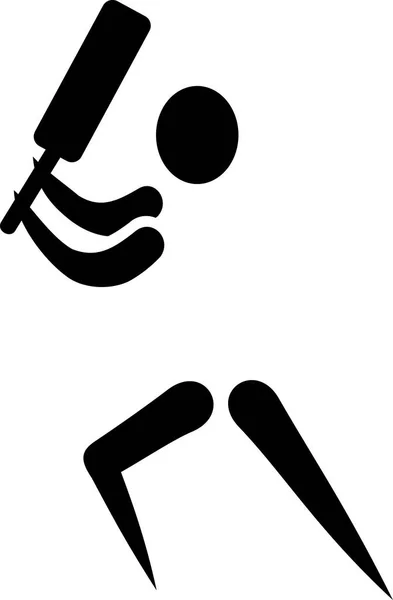 Cricket speler pictogram — Stockvector
