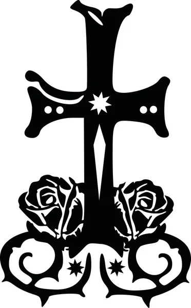 Ozdobne krzyż gotycki — Wektor stockowy