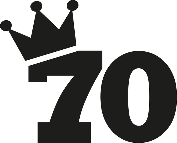 70e anniversaire numéro couronne — Image vectorielle