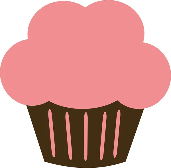 Cupcake icon with pink cream — Stock Vector