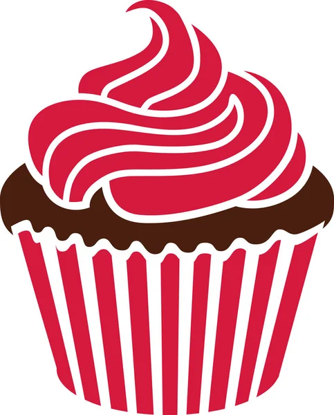 Cupcake à la crème rouge — Image vectorielle