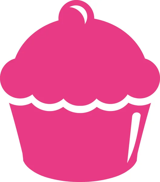 Icono de cupcake rosa — Vector de stock