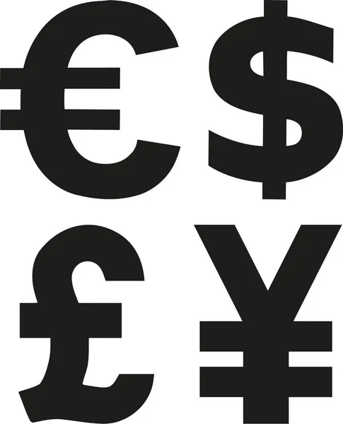 Symboles de devises vecteur — Image vectorielle