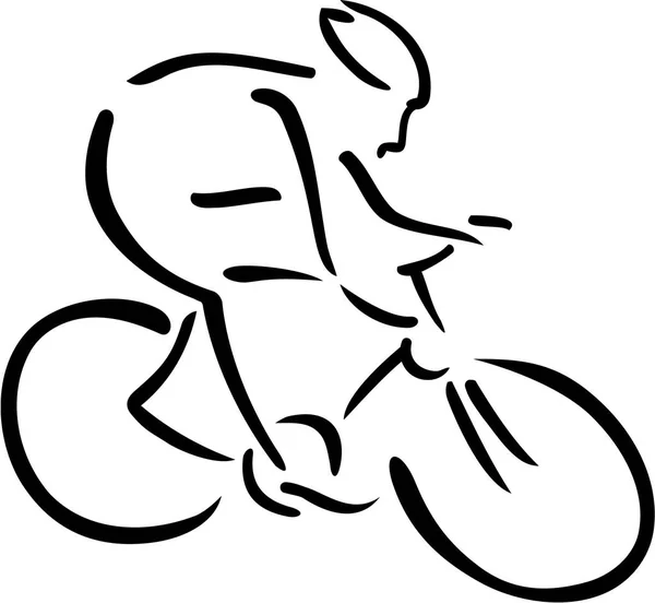 Cycling Silhouette Drawn — Stock Vector