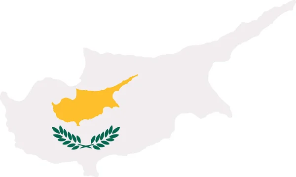 Chypre carte avec drapeau — Image vectorielle