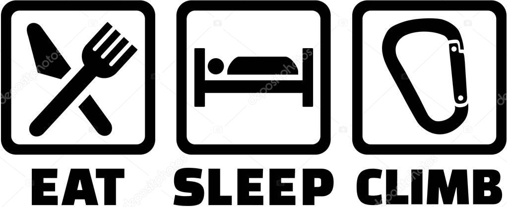 Eat sleep climb icons.