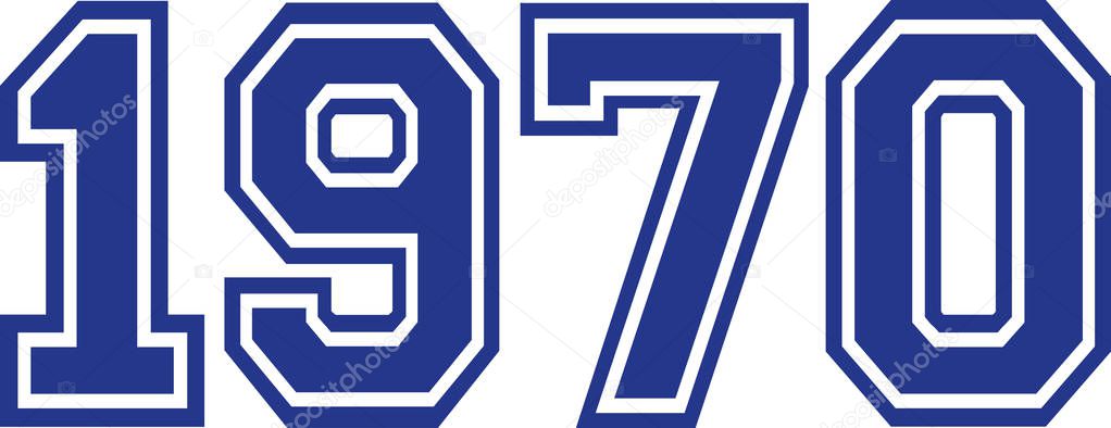 1970 Year college font