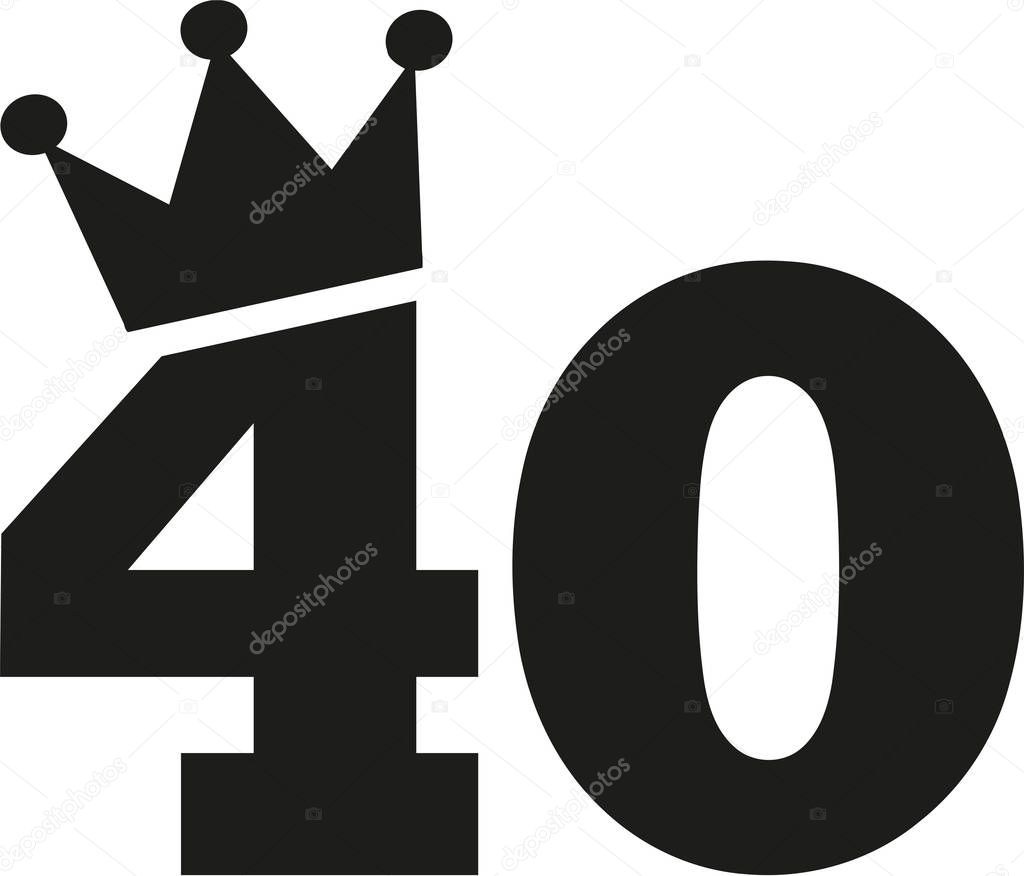 40th Birthday number crown — Stock Vector © miceking #139138630