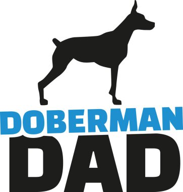 Doberman köpek siluet babamla
