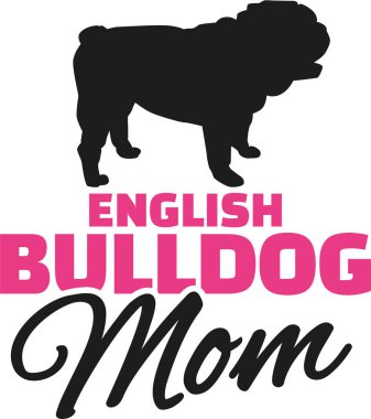 İngilizce bulldog anne köpek siluet ile