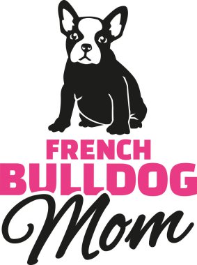 Fransız buldozer anne köpek siluet ile