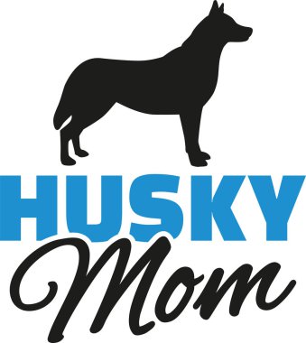 Husky köpek siluet annesiyle