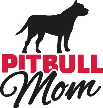 Çukur boğa köpek siluet annesiyle