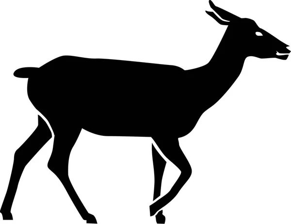 Laň jelena silueta — Stockový vektor