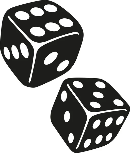 Dvě kostky, hazardní hry — Stockový vektor