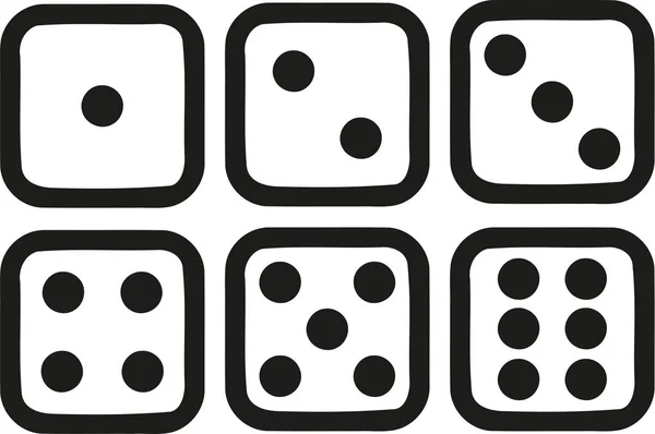 Six dice icons — Stock Vector