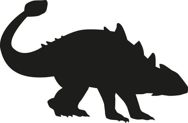 Silhouette ankylosaure dinosaure — Image vectorielle
