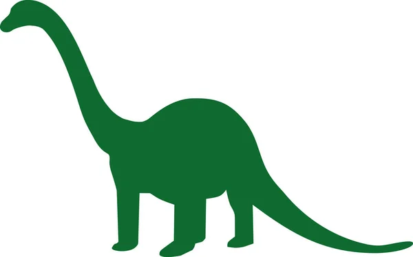 공룡 brachiosaurus의 녹색 아이콘 — 스톡 벡터