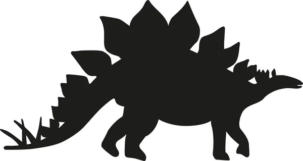 Silhouette de stegosaur dinosaure — Image vectorielle