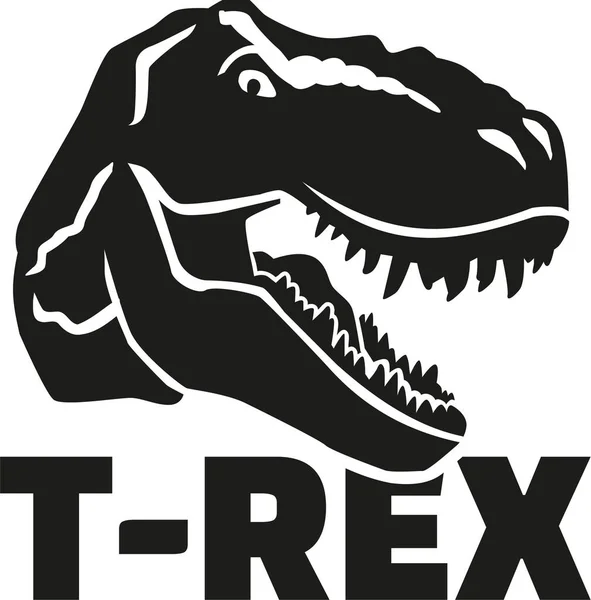 Cabeza de tiranosaurio dinosaurio con t-rex — Archivo Imágenes Vectoriales