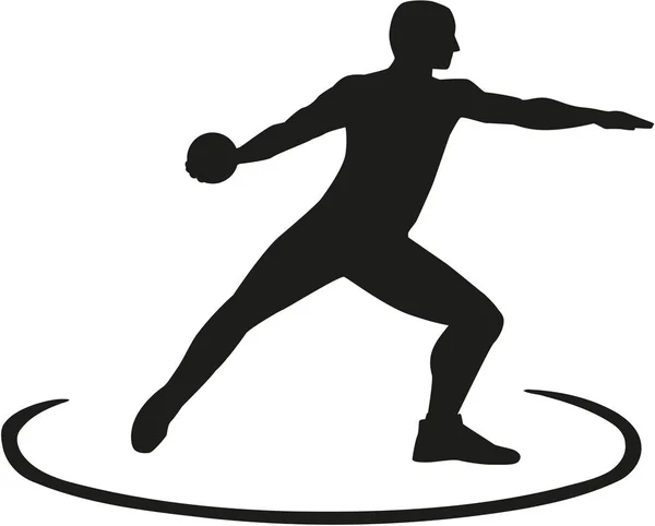 Discus thrower stojící v kruhu — Stockový vektor