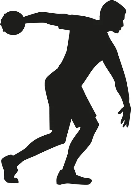Discus thrower silhouet — Stockvector