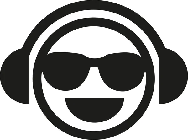 DJ smiley con gafas de sol — Archivo Imágenes Vectoriales