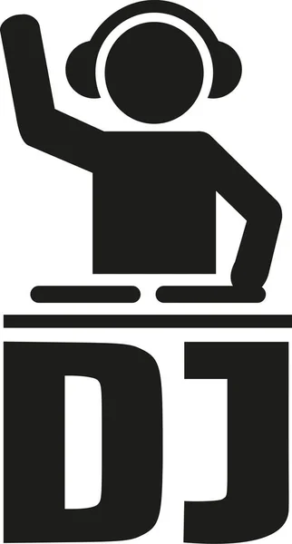 Εικονίδιο DJ με Dj γράμματα — Διανυσματικό Αρχείο