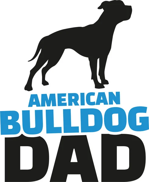 American Bulldog papá con silueta de perro — Archivo Imágenes Vectoriales