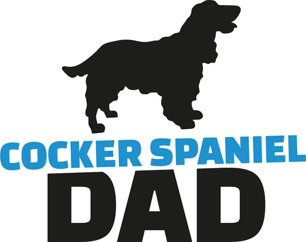 Cocker Spaniel Papa mit Hundesilhouette — Stockvektor