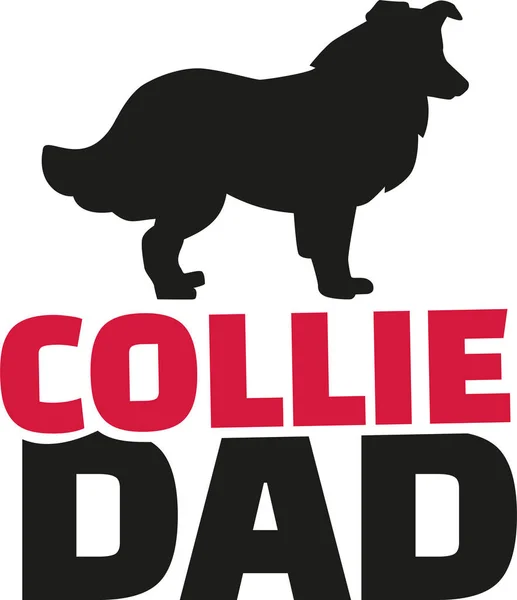 Collie pai com silhueta de cão — Vetor de Stock