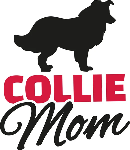 Collie-Mama mit Hundesilhouette — Stockvektor
