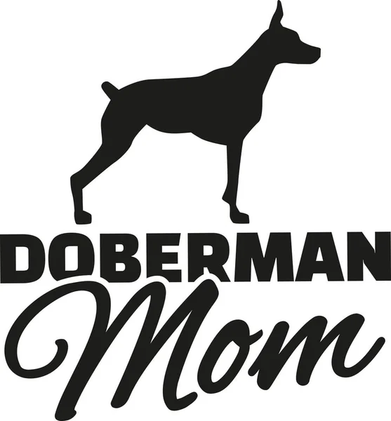 Doberman mamá vector — Vector de stock
