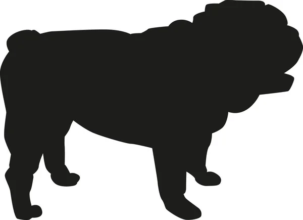 English bulldog silhouette — Stock Vector