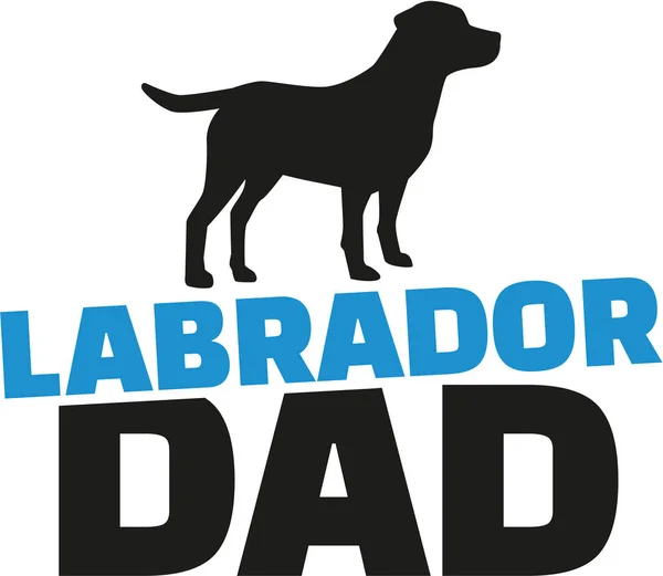 Labrador Retriever Papa mit Hundesilhouette — Stockvektor