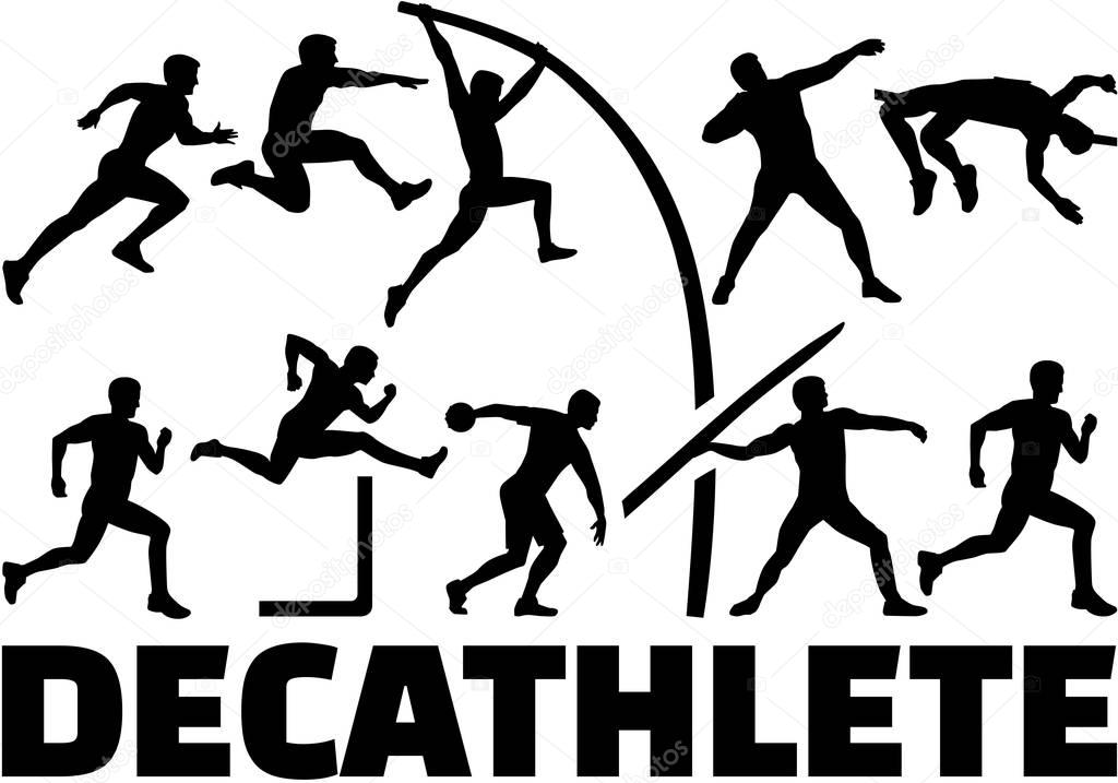 Decathlon silhouette of athletics