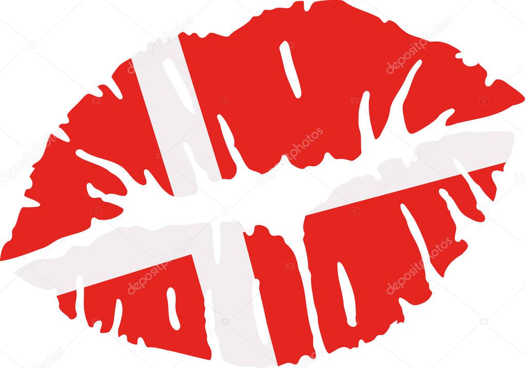 Denmark flag kiss danish