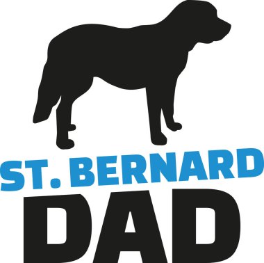St. Bernard baba ile köpek siluet
