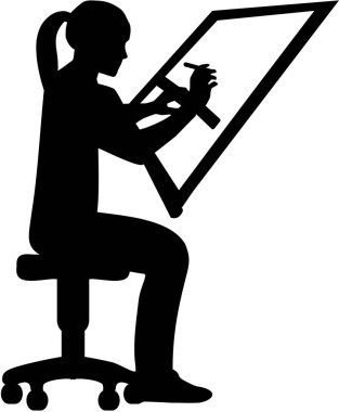 Ressam. Belgili tanımlık resim tahta kadına.