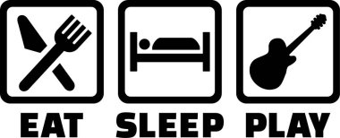 Elektro gitar, uyku oyun yemek