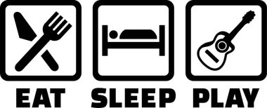 Akustik gitar yemek uyku oyun