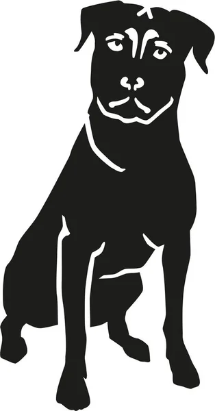 Pes Rottweiler sedící — Stockový vektor