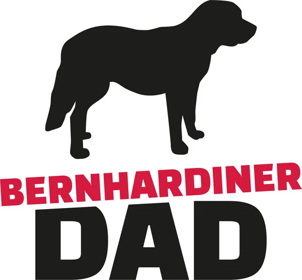 St. bernard dad mit hund silhouette deutsch — Stockvektor