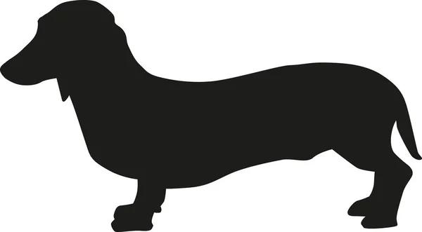 Dachshund silueta vector — Archivo Imágenes Vectoriales