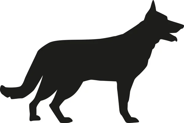 German Shepherd silhouette — Stock Vector